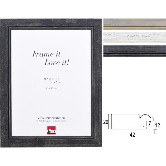 Effetto cornice in legno massiccio 2240 dimensioni speciali e diversi tipi di vetro