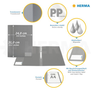 HERMA raccoglitore a fogli mobili PP rosa DIN A4 240x310 mm