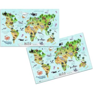 Blocco da tavolo HERMA 550 x 350 mm, mappa del mondo