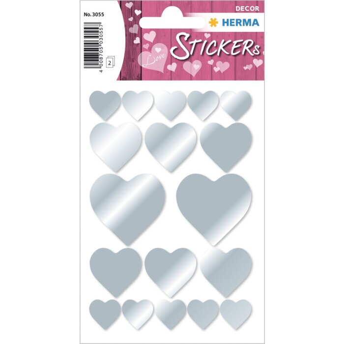 HERMA Adesivo Cuore Argento