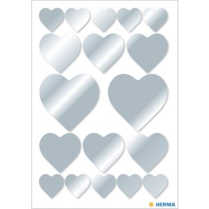 HERMA Adesivo Cuore Argento