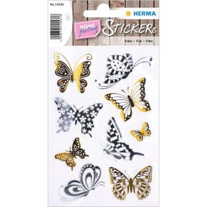 HERMA Adesivi creativi Farfalle in lamina doro e dargento