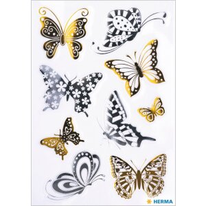 HERMA Adesivi creativi Farfalle in lamina doro e dargento