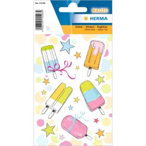 Ghiacciolo adesivo HERMA, con glitter lucido