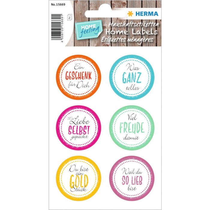 HERMA Sticker HOME "Divertiti con questo", scintillante
