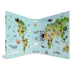 Cartella a motivi HERMA A4 - Mappa del mondo