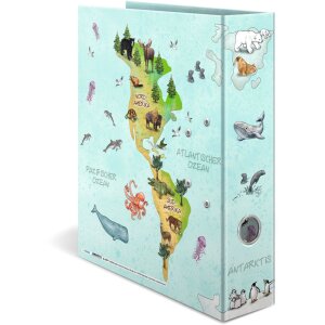 Cartella a motivi HERMA A4 - Mappa del mondo