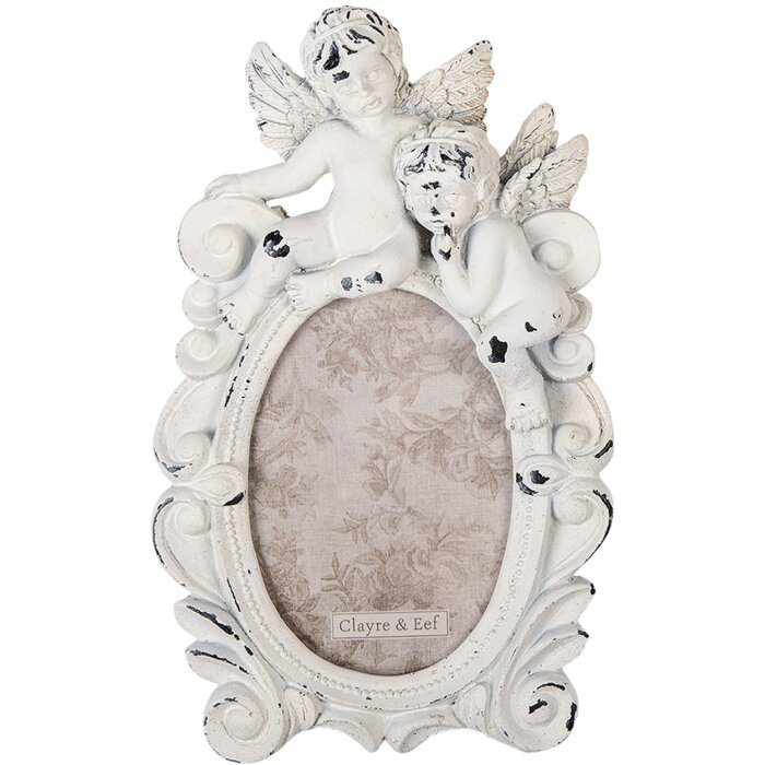 Portafoto Clayre & Eef 2F0890 bianco 14x3x23 cm - 9x13 cm