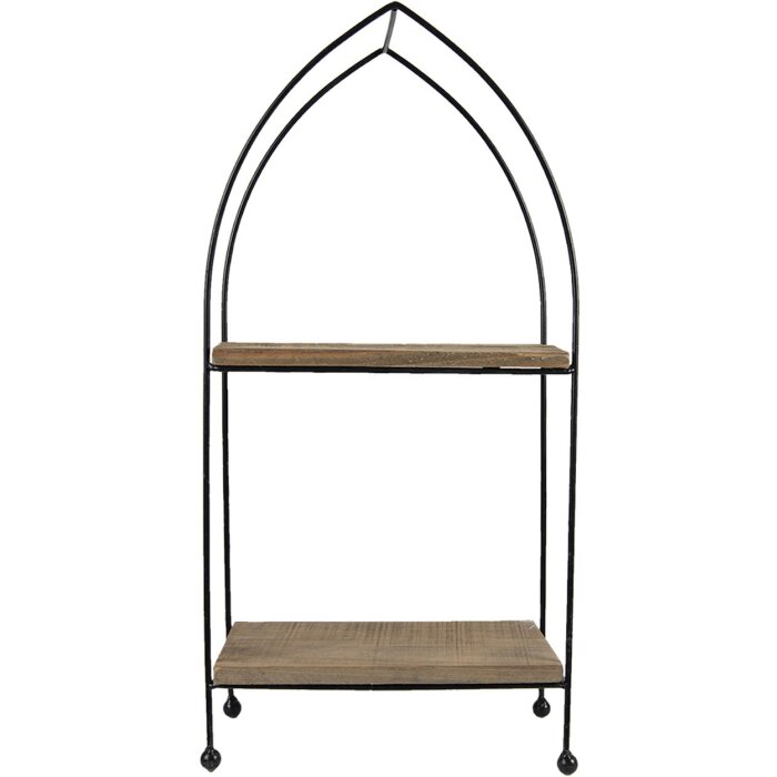 Clayre & Eef Mensola in ferro con legno 50620 marrone 27x14x57 cm