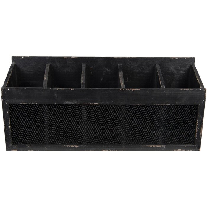 Clayre & Eef 5H0518 Scaffale a muro 60x13x28 cm Armadio portaoggetti nero