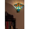 LumiLamp Lampada da parete Tiffany 37x18x35 cm E27-max 2x60W Verde, Blu