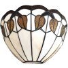 LumiLamp 5LL-6144 Lampada da parete Tiffany 31x15x21 cm E27-max 1x60W Bianco