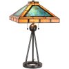 LumiLamp 5LL-6164 Lampada da tavolo Tiffany 61x61x73 cm E27-max 2x60W Verde, Marrone