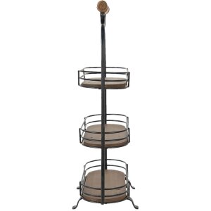 Clayre & Eef 5Y0962 Etagere a 3 livelli nero, marrone 31x16x51 cm