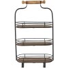 Clayre & Eef 5Y0962 Etagere a 3 livelli nero, marrone 31x16x51 cm