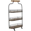 Clayre & Eef 5Y0962 Etagere a 3 livelli nero, marrone 31x16x51 cm