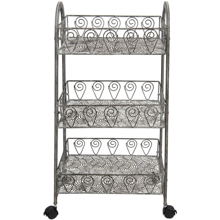 Clayre & Eef 5Y0982 Scaffale grigio 37x26x80 cm
