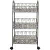 Clayre & Eef 5Y0982 Scaffale grigio 37x26x80 cm