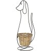 Clayre & Eef 5Y0987 Vaso di fiori da interno per cani nero 35x22x67 cm