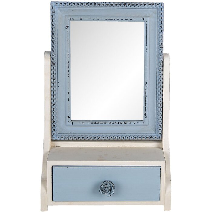 Clayre & Eef 62S242 Specchio a muro blu 25x14x38 cm