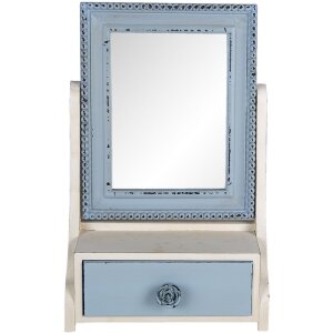 Clayre & Eef 62S242 Specchio a muro blu 25x14x38 cm