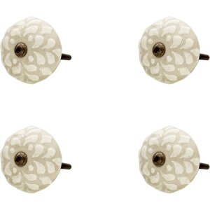 Clayre & Eef 64877 Set di 4 pomelli per porte beige...