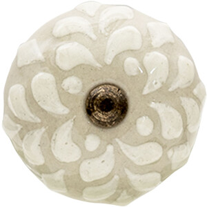 Clayre & Eef 64877 Set di 4 pomelli per porte beige Ø 4x3 cm