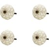 Clayre & Eef 64877 Set di 4 pomelli per porte beige Ø 4x3 cm