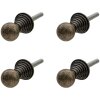 Clayre & Eef 64893 Set di 4 pomelli per porte in marrone Ø 2x3 cm