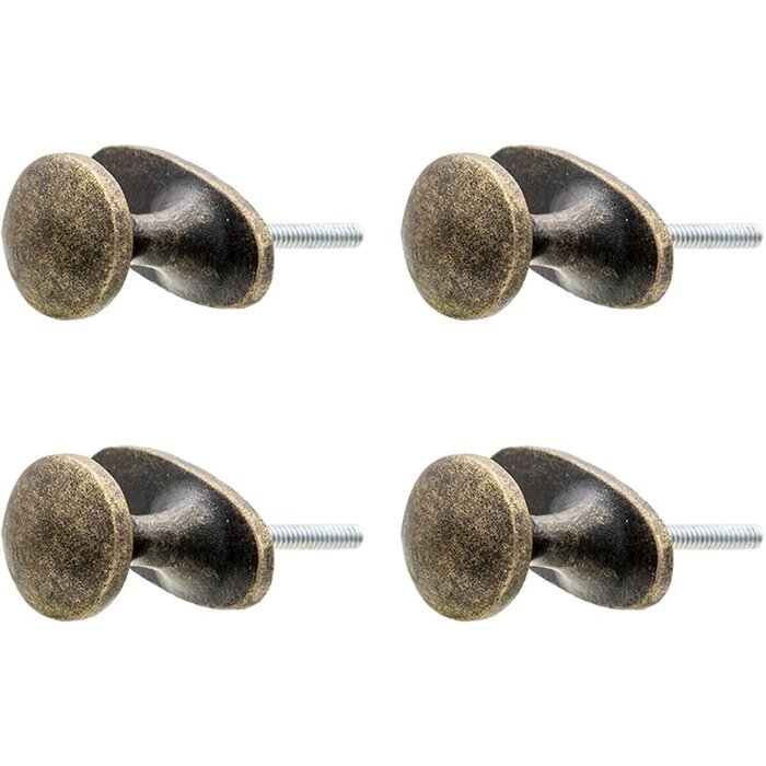 Clayre & Eef 64899 Set di 4 pomelli marrone 3x3x5 cm