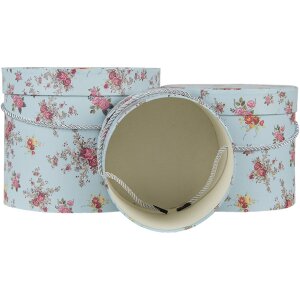 Clayre & Eef 65008 Set di 3 cappelliere blu Ø 23x19 cm