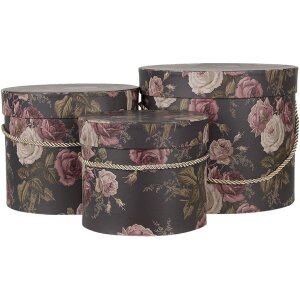 Clayre & Eef 65011 Set di 3 cappelliere nere Ø...