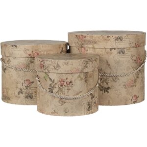 Clayre & Eef 65012 Set di 3 cappelliere Beige...