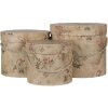 Clayre & Eef 65012 Set di 3 cappelliere Beige Ø 23x20 cm