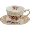 Tazza e piattino da caffè Clayre & Eef 6CE1271 Rosa, Beige 200 ml