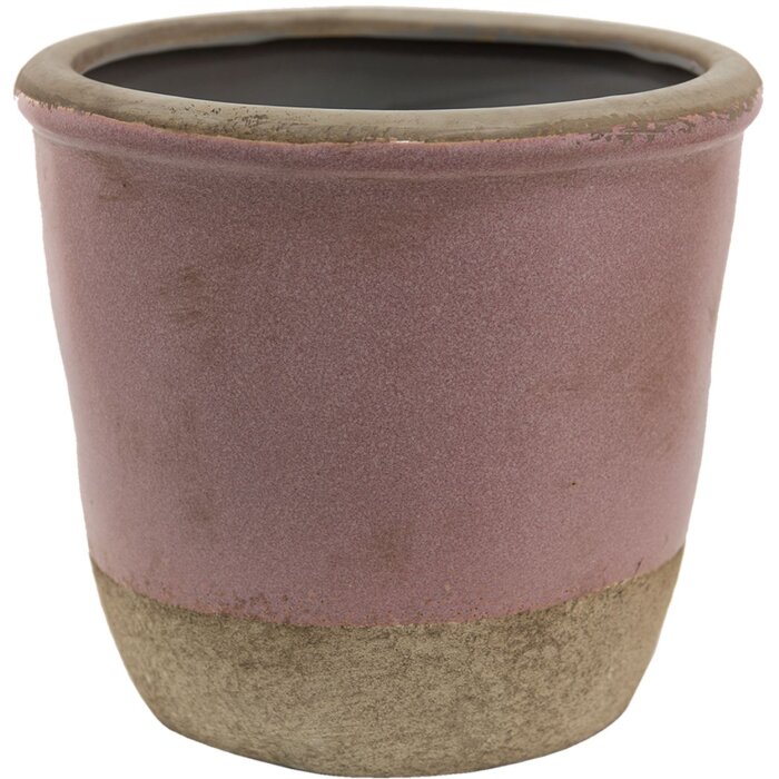 Clayre & Eef 6CE1380XL Vaso da fiori per interni rosa, beige Ø 19x19 cm