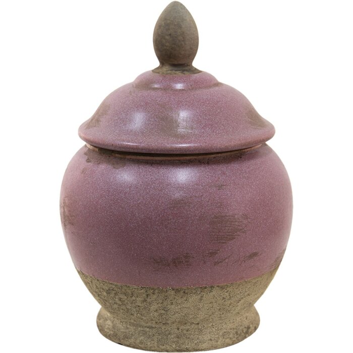 Clayre & Eef 6CE1383 Vaso da fiori per interni rosa, beige Ø 19x26 cm