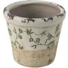 Clayre Eef 6CE1384S Vaso da fiori per interni verde, bianco Ø 8x7 cm