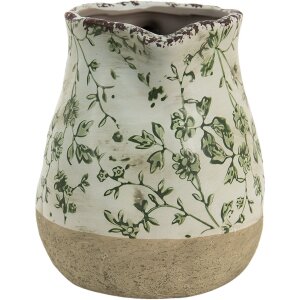 Clayre & Eef 6CE1386M Brocca decorativa verde, bianca...