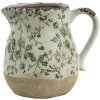 Clayre & Eef 6CE1386M Brocca decorativa verde, bianca 16x13x15 cm