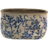 Clayre & Eef 6CE1398L Vaso da fiori per interni blu, bianco 22x12x13 cm