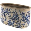 Clayre & Eef 6CE1398L Vaso da fiori per interni blu, bianco 22x12x13 cm