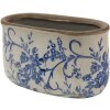 Clayre & Eef 6CE1398M Vaso da fiori per interni blu, bianco 17x10x10 cm