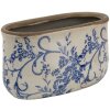 Clayre & Eef 6CE1398M Vaso da fiori per interni blu, bianco 17x10x10 cm