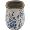 Clayre & Eef 6CE1398M Vaso da fiori per interni blu, bianco 17x10x10 cm