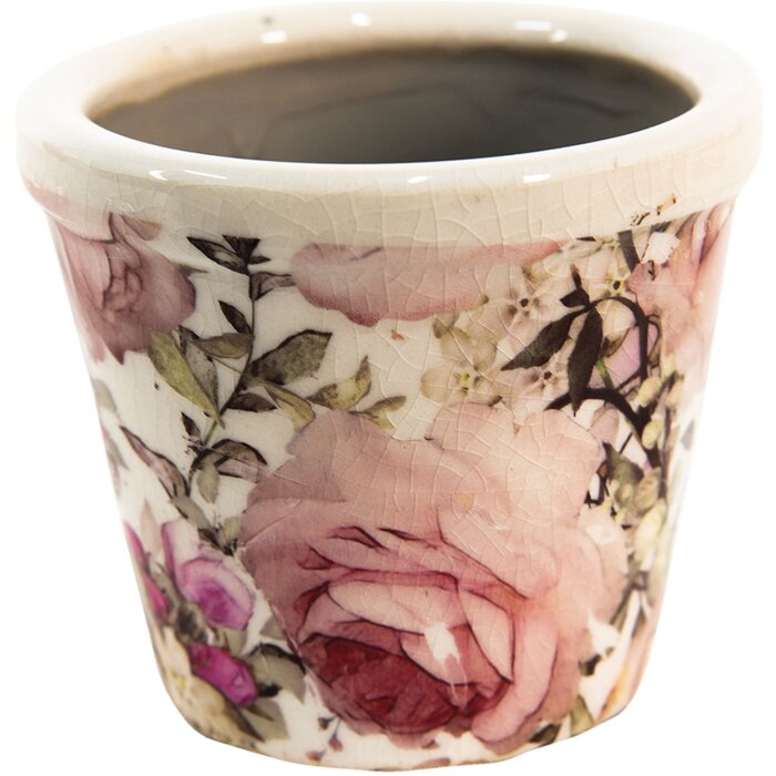 Clayre & Eef 6CE1409XS Vaso da fiori per interni rosa Ø 8x7 cm