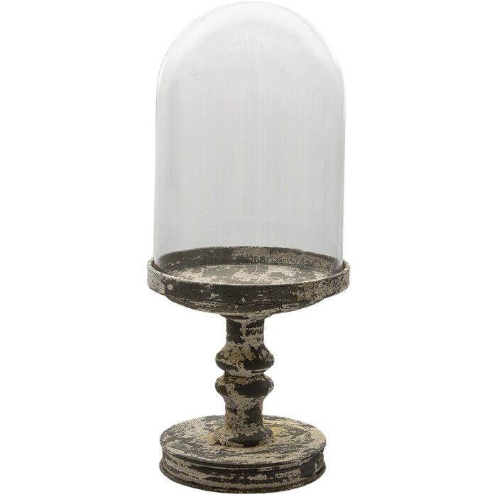 Clayre & Eef 6GL3011L Campana di vetro grigio Ø 21x49 cm
