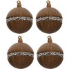 Clayre & Eef 6GL3271 Set di 4 palline di Natale marroni Ø 8 cm