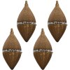 Clayre & Eef 6GL3272 Set di 4 palline di Natale marrone 7x14 cm