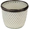 Clayre & Eef 6GL3329 Portacandele in vetro bianco Ø 7x6 cm